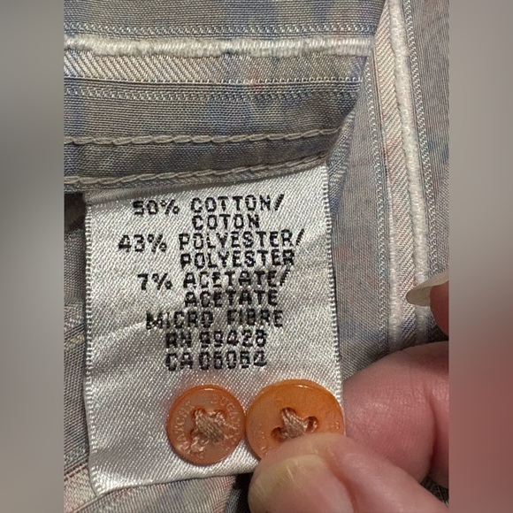 Bugatchi Uomo Shirt Mens XL Pastel Green Orange Paisley Floral Ruffle Botanical - Picture 10 of 12